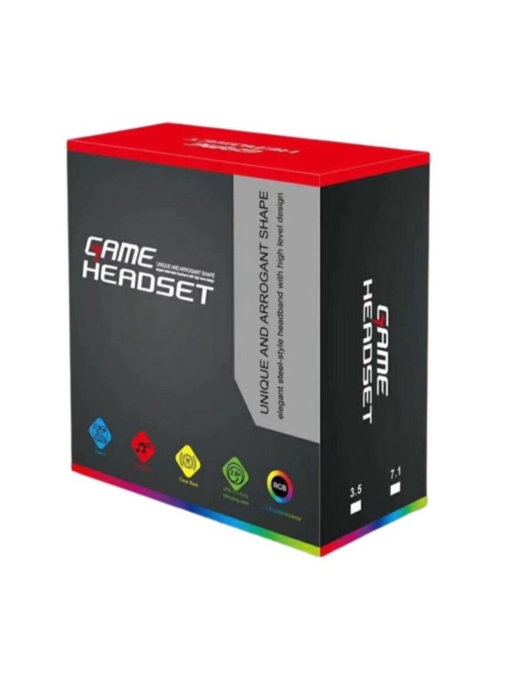 Game Headset V1000 RGB NWB 3.5mm/ USB Plug